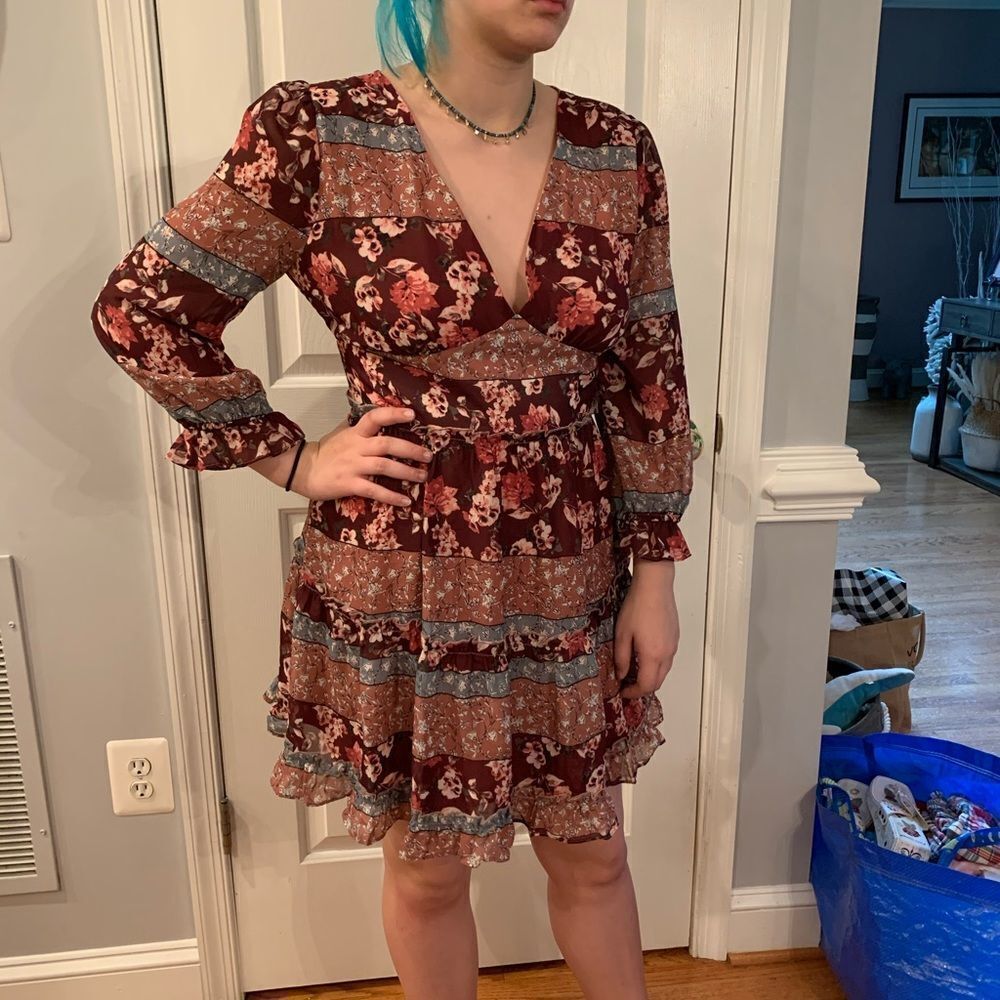 Sadie & Sage Cross Back Boho Dress sz M NWOT